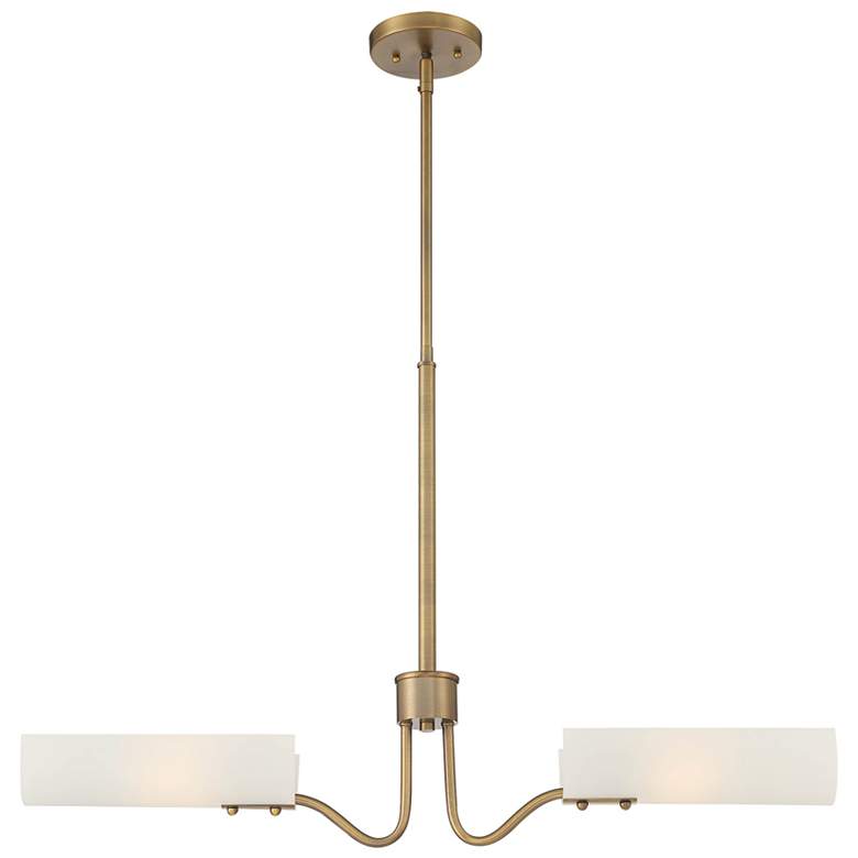 Image 1 Manhasset 33" Wide Old Satin Brass 2 Light Island