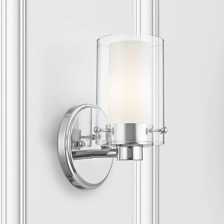 Image 2 Manhattan 1-Light Polished Chrome Wall Sconce