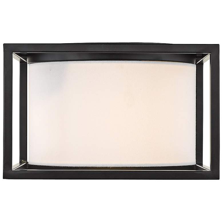 Image 4 Manhattan 12" Wide Matte Black 2-Light Flush Mount With Modern White S more views