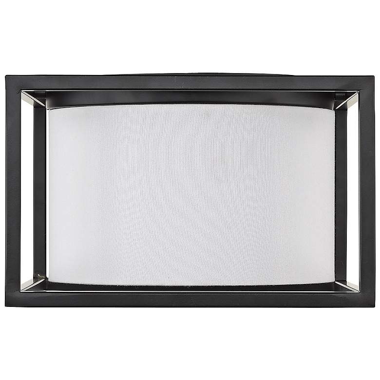 Image 5 Manhattan 12" Wide Matte Black 2-Light Flush Mount With Modern White S more views