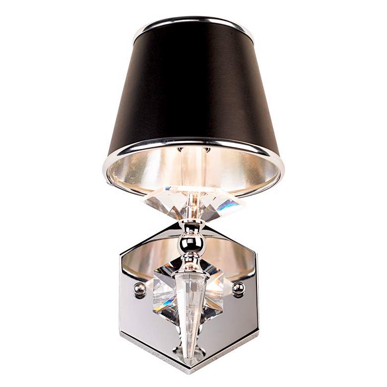 Image 5 Manhattan 13" High Black and Chrome Crystal Wall Sconce Set of 2 more views
