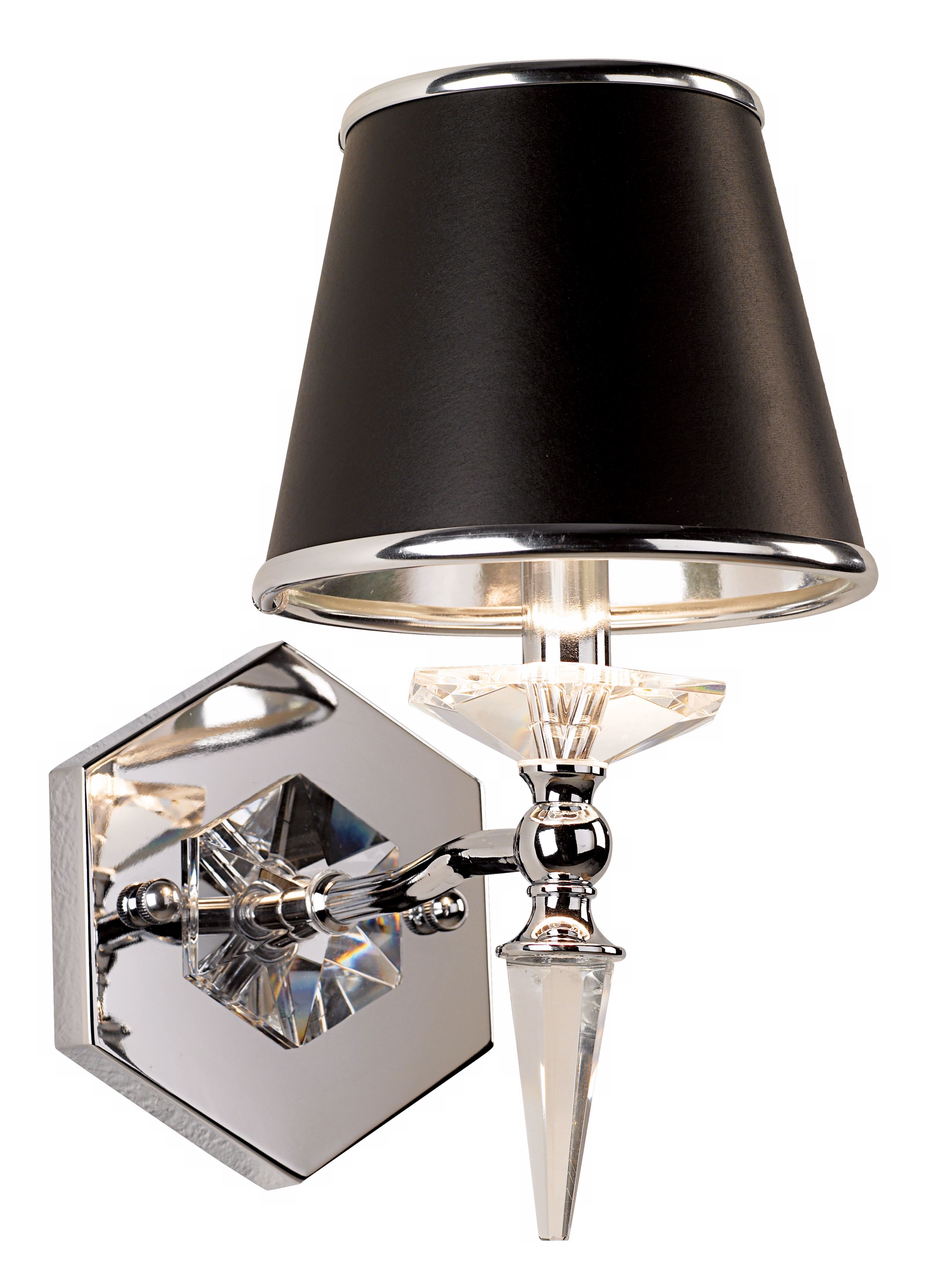 chrome crystal wall sconce