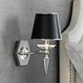 Manhattan 13" High Black and Chrome Crystal Wall Sconce in scene