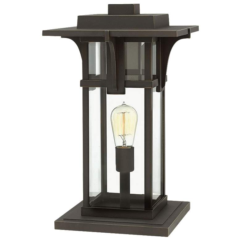 Image 1 Manhattan 18 1/4"H Oil-Rubbed Bronze LED Pier Mount Lantern