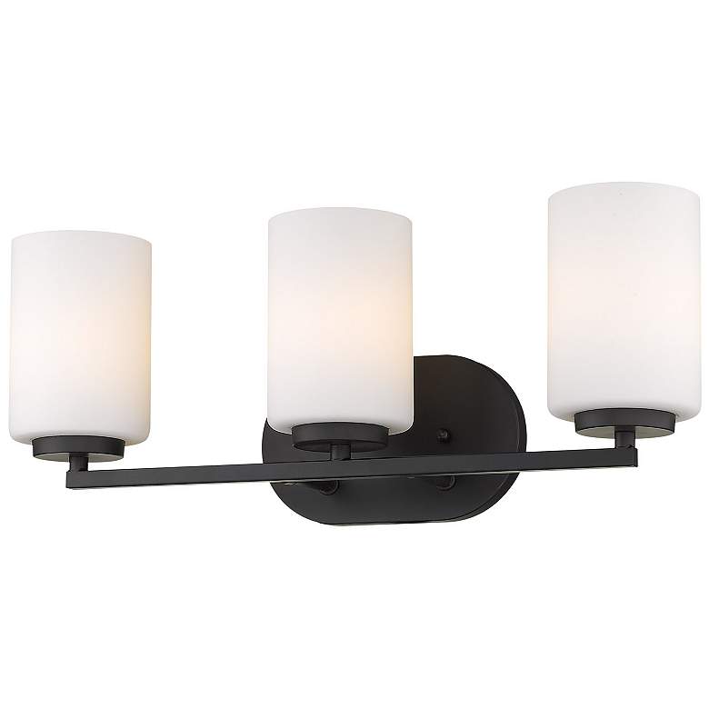 Image 1 Manhattan 20" Wide Matte Black 3-Light Vanity Bath Light
