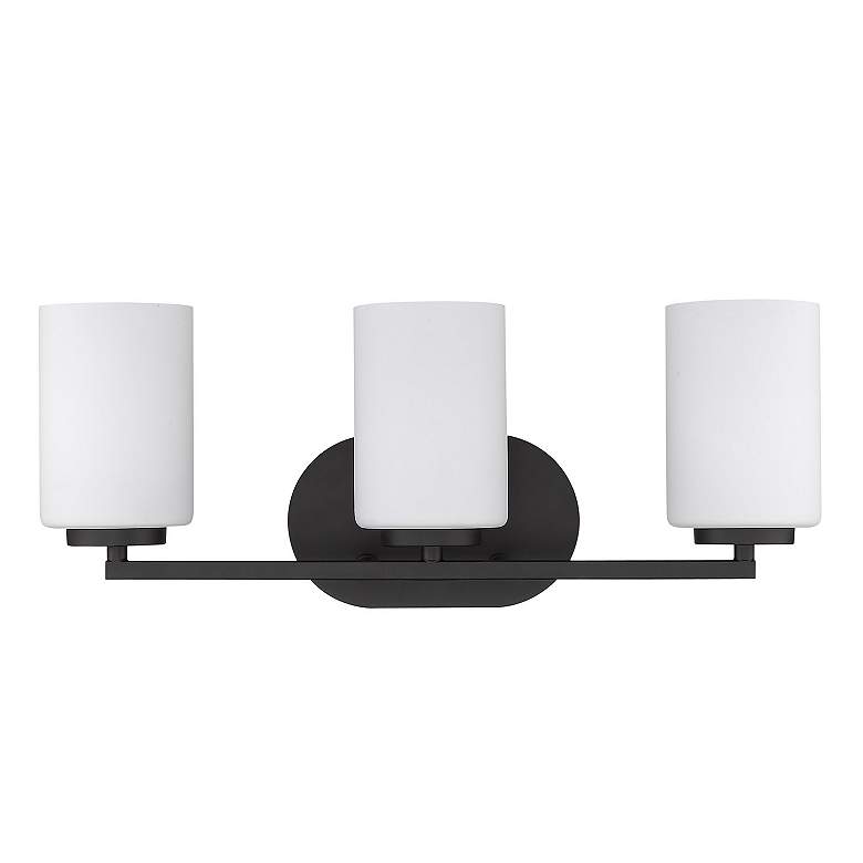 Image 3 Manhattan 20" Wide Matte Black 3-Light Vanity Bath Light more views
