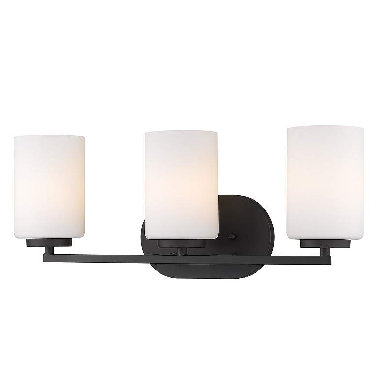 Image 4 Manhattan 20" Wide Matte Black 3-Light Vanity Bath Light more views