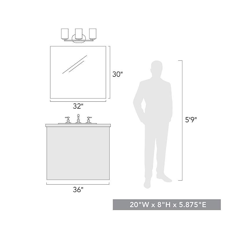 Image 5 Manhattan 20" Wide Matte Black 3-Light Vanity Bath Light more views