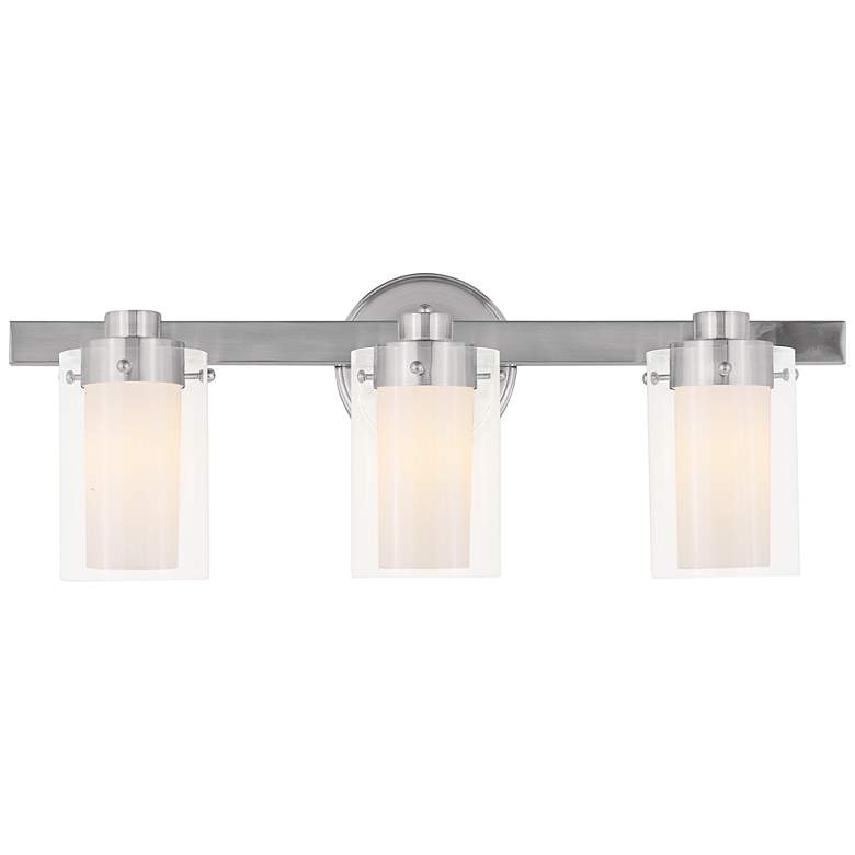 Image 2 Manhattan 22 1/2" Wide Brushed Nickel 3-Light Bath Light