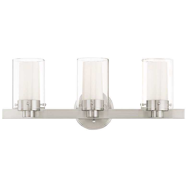 Image 4 Manhattan 22 1/2" Wide Brushed Nickel 3-Light Bath Light more views