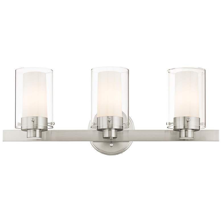 Image 5 Manhattan 22 1/2" Wide Brushed Nickel 3-Light Bath Light more views