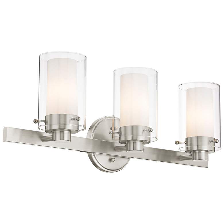 Image 7 Manhattan 22 1/2" Wide Brushed Nickel 3-Light Bath Light more views