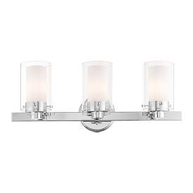 Image5 of Manhattan 22 1/2"W Polished Chrome 3-Light Vanity Bath Light more views