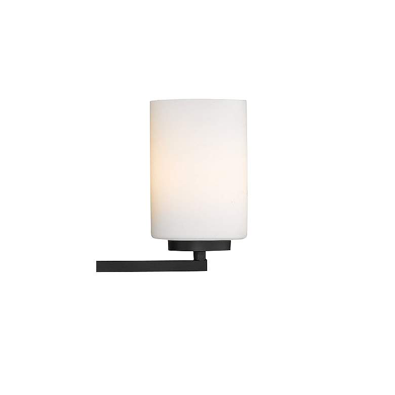 Image 2 Manhattan 27 1/2" Wide 4-Light Vanity Light in Matte Black with Opal more views