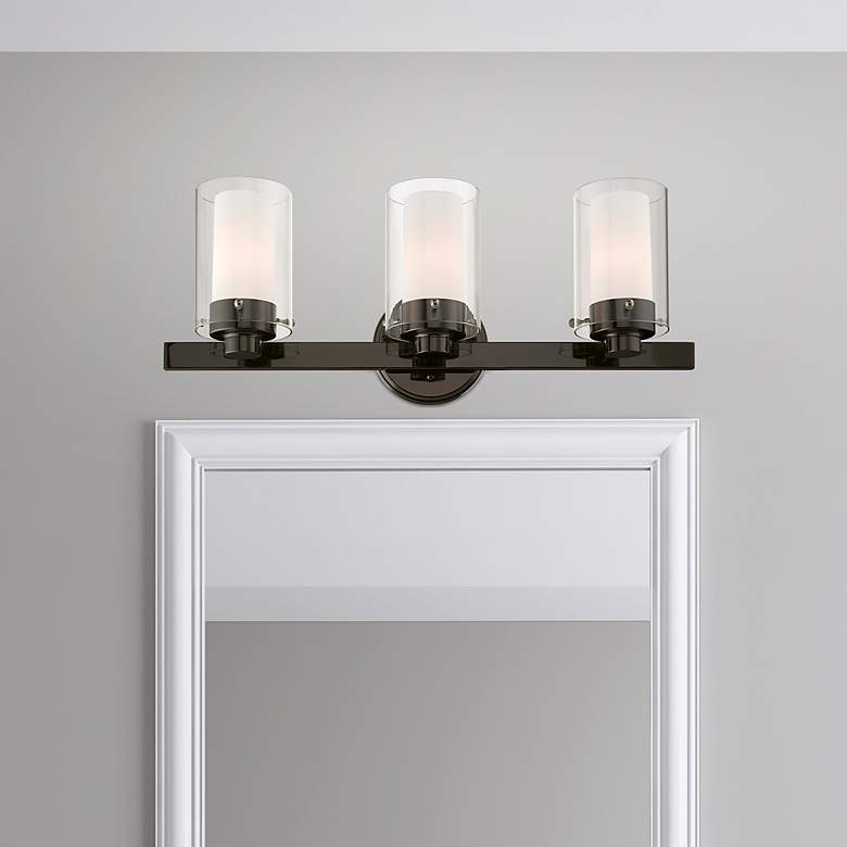 Image 1 Manhattan 3 Light Black Chrome Bath Vanity
