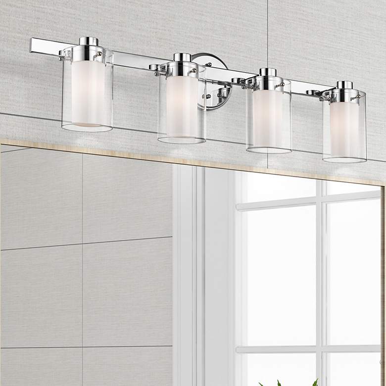Image 2 Manhattan 31 1/2" Wide Polished Chrome 4-Light Bath Light