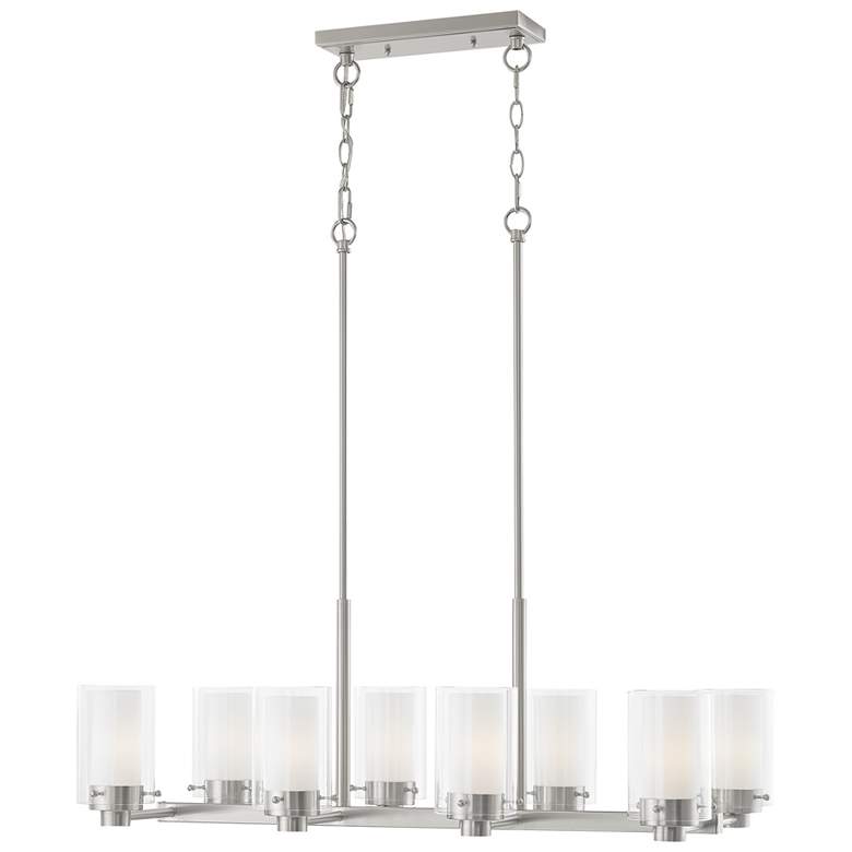 Image 1 Manhattan 32.75-in 8-Light Brushed Nickel Linear Chandelier