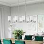 1_Manhattan 32.75-in 8-Light Brushed Nickel Linear Chandelier