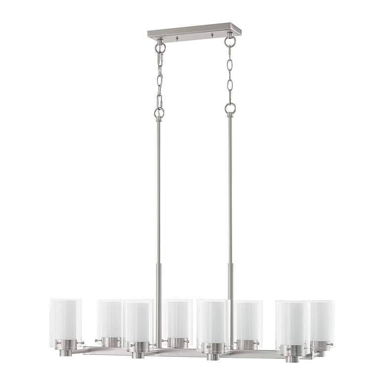 Image 3 Manhattan 32.75-in 8-Light Brushed Nickel Linear Chandelier more views