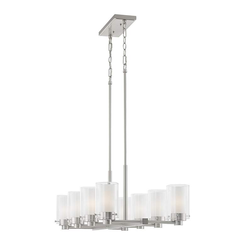 Image 5 Manhattan 32.75-in 8-Light Brushed Nickel Linear Chandelier more views