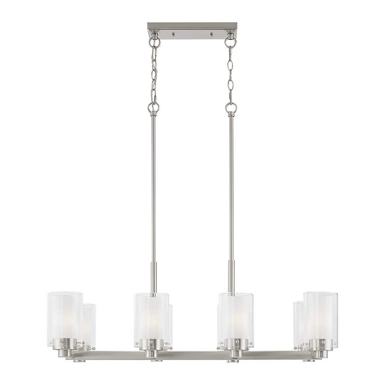 Image 6 Manhattan 32.75-in 8-Light Brushed Nickel Linear Chandelier more views