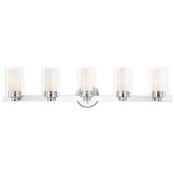 Manhattan 35 1/2" Wide Polished Chrome 5-Light Bath Light