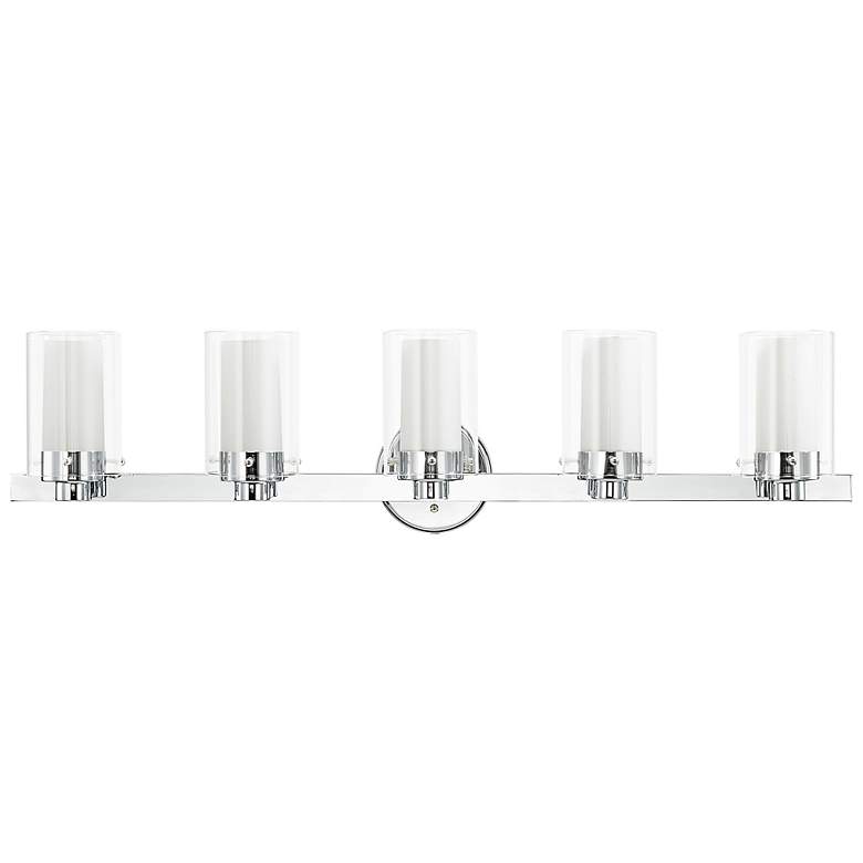 Image 5 Manhattan 35 1/2" Wide Polished Chrome 5-Light Bath Light more views