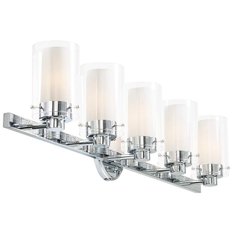 Image 7 Manhattan 35 1/2" Wide Polished Chrome 5-Light Bath Light more views