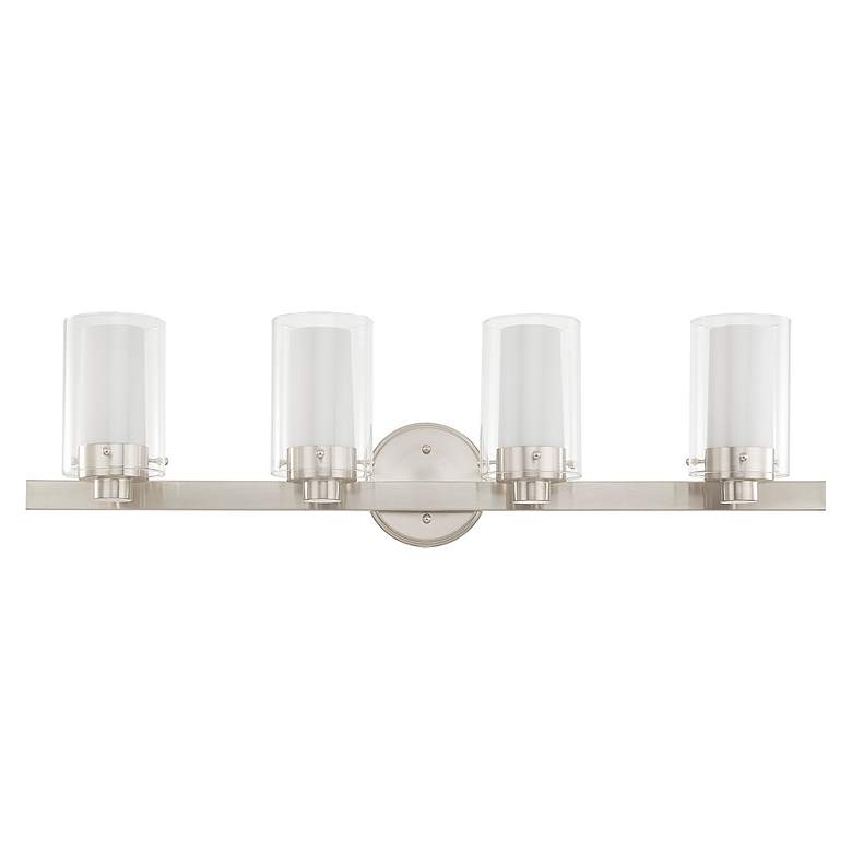 Image 3 Manhattan 4-Light 8.75-in Brushed Nickel Cylinder Vanity Light more views