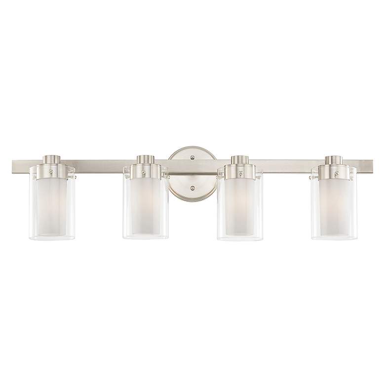 Image 4 Manhattan 4-Light 8.75-in Brushed Nickel Cylinder Vanity Light more views