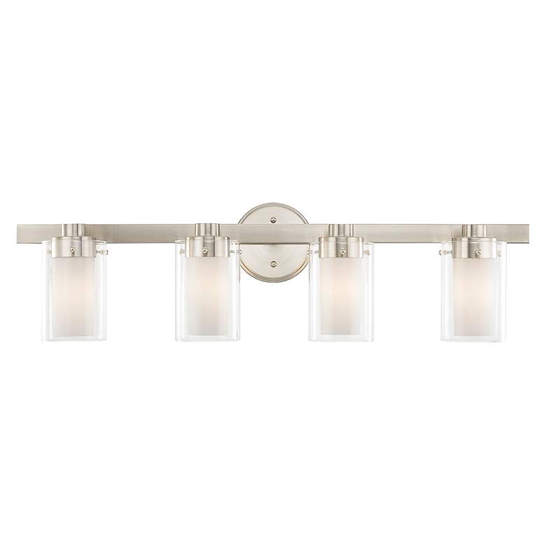 Image 5 Manhattan 4-Light 8.75-in Brushed Nickel Cylinder Vanity Light more views