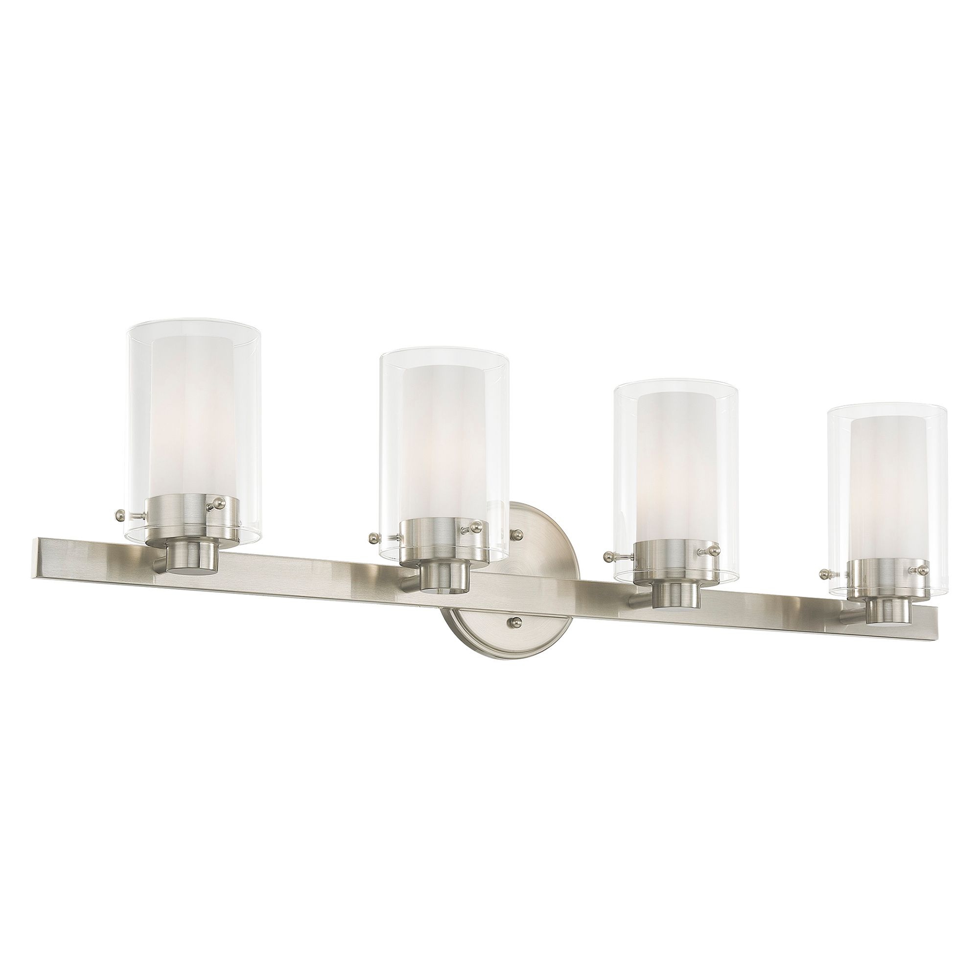 Manhattan 4-Light 8.75-in Brushed Nickel Cylinder Vanity Light