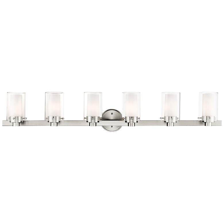 Image 2 Manhattan 47 1/2" Wide Brushed Nickel 6-Light Bath Light