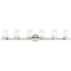 Manhattan 47 1/2" Wide Brushed Nickel 6-Light Bath Light