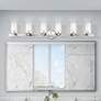 1_Manhattan 47 1/2" Wide Brushed Nickel 6-Light Bath Light