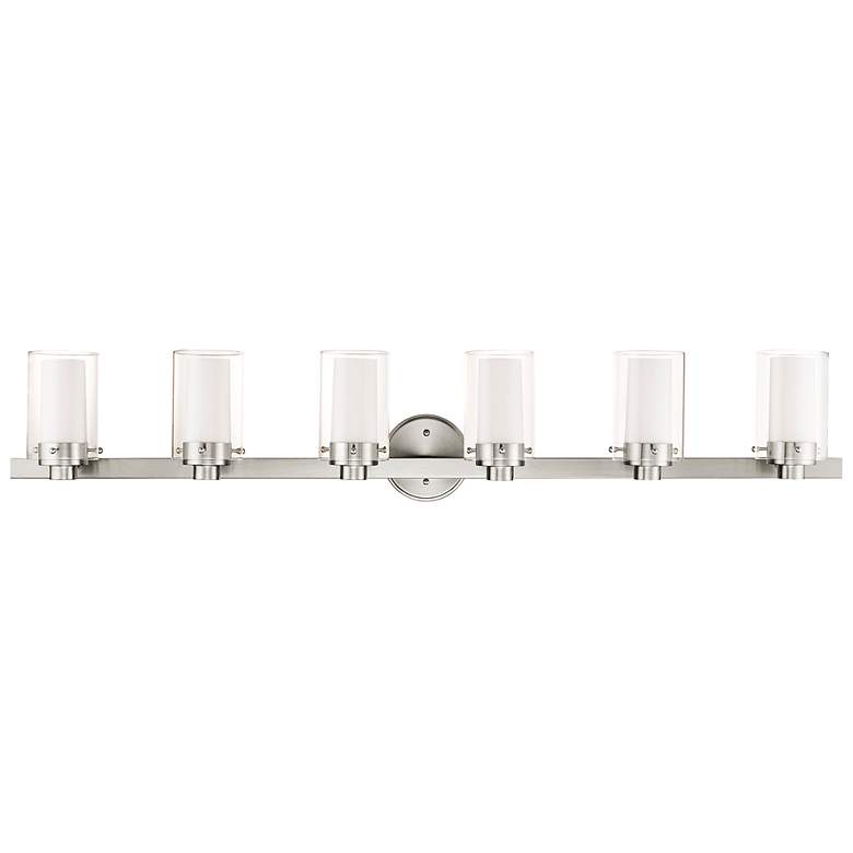 Image 4 Manhattan 47 1/2" Wide Brushed Nickel 6-Light Bath Light more views