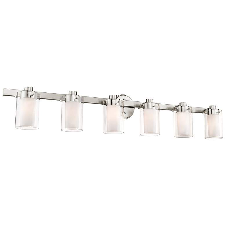 Image 7 Manhattan 47 1/2" Wide Brushed Nickel 6-Light Bath Light more views