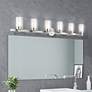 Manhattan 47 1/2" Wide Brushed Nickel 6-Light Bath Light