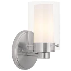 Manhattan 5-in W 1-Light Brushed Nickel Wall Sconce