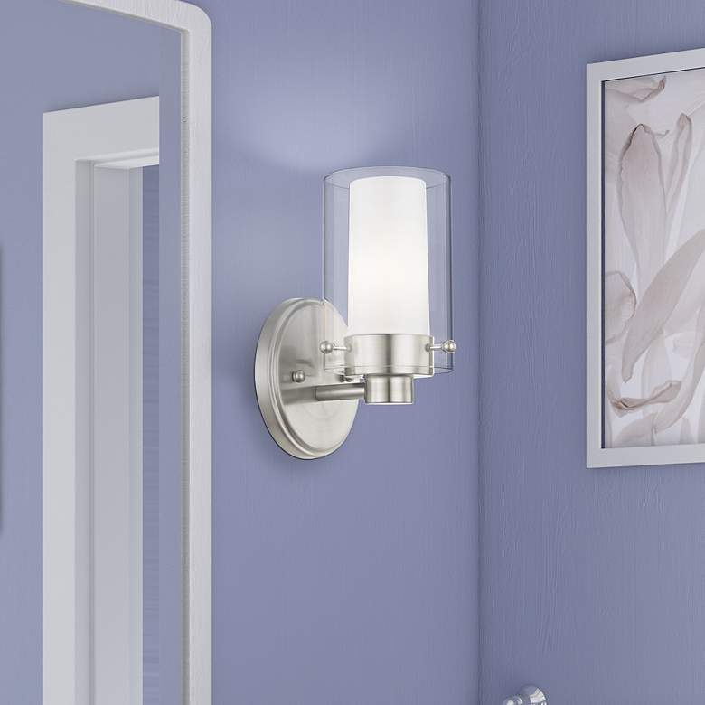 Image 1 Manhattan 5-in W 1-Light Brushed Nickel Wall Sconce