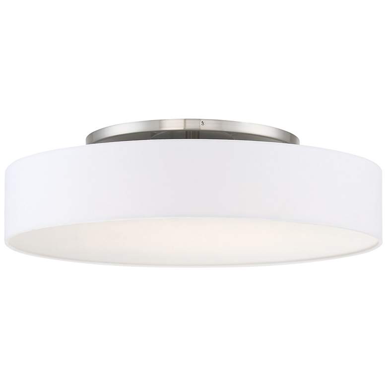 Image 2 Manhattan 7.25"H x 26"W 1-Light Semi-Flush Mount in Brushed Nicke