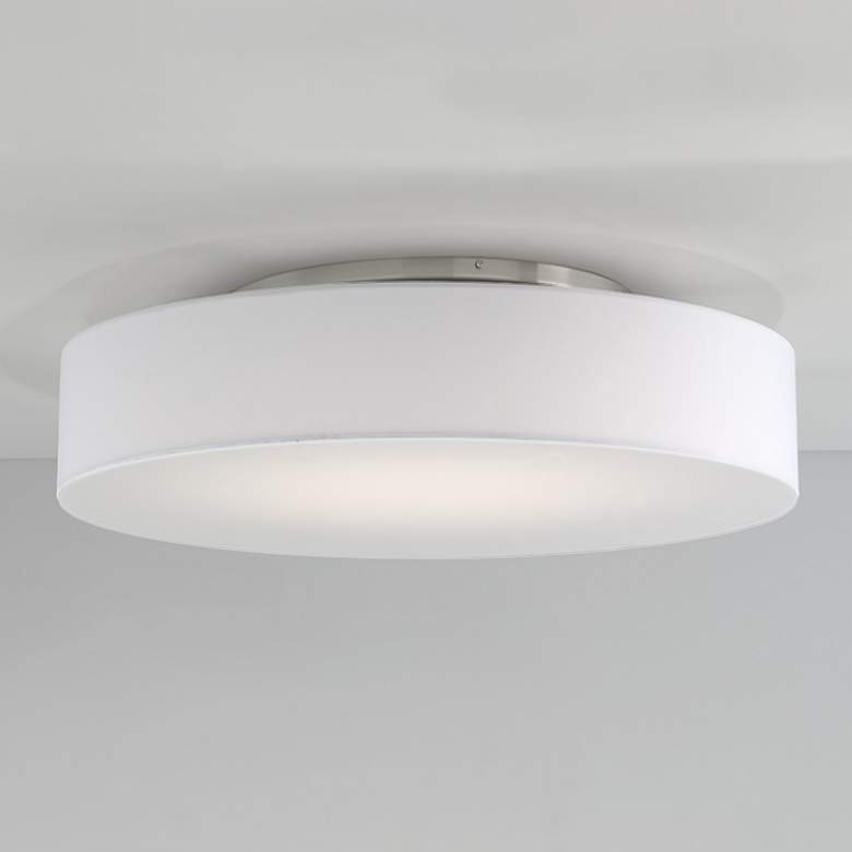 Image 1 Manhattan 7.25"H x 26"W 1-Light Semi-Flush Mount in Brushed Nicke