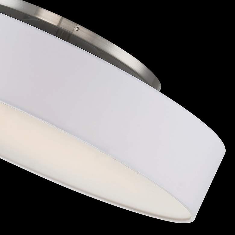 Image 3 Manhattan 7.25"H x 26"W 1-Light Semi-Flush Mount in Brushed Nicke more views