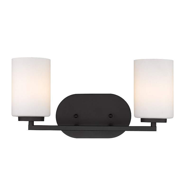 Image 2 Manhattan 8 inch High Matte Black 2-Light Wall Sconce more views