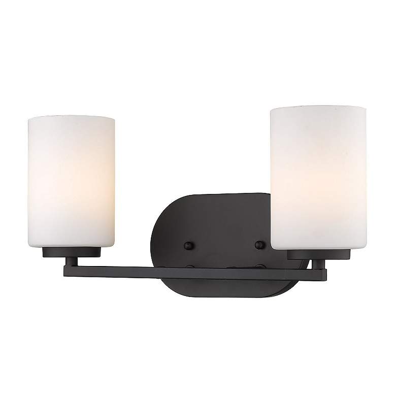 Image 3 Manhattan 8" High Matte Black 2-Light Wall Sconce more views