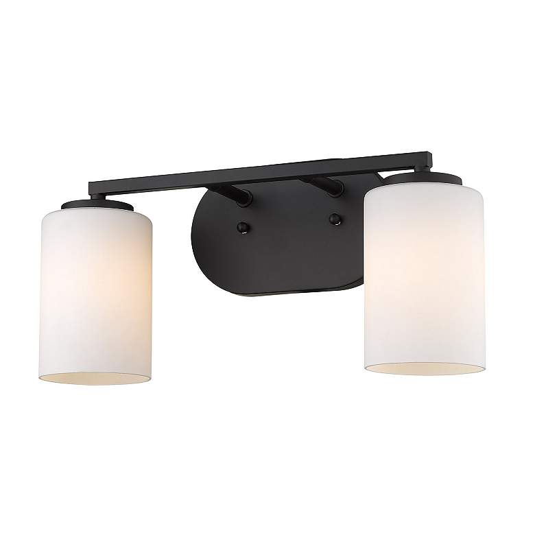 Image 4 Manhattan 8 inch High Matte Black 2-Light Wall Sconce more views