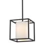 Thumbnail4 of Manhattan 9" Wide Matte Black 1-Light Semi-Flush With Modern White Sha more views