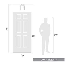 Image5 of Manhattan 9" Wide Matte Black 1-Light Semi-Flush With Modern White Sha more views