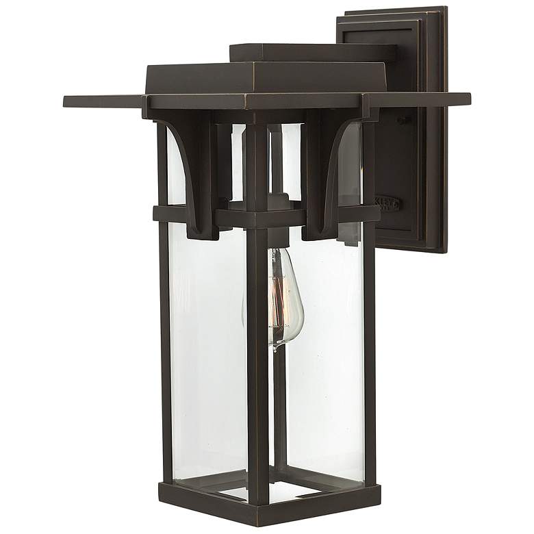 Image 2 Manhattan Bronze 18 1/2" High Clear Glass Outdoor Wall Light more views