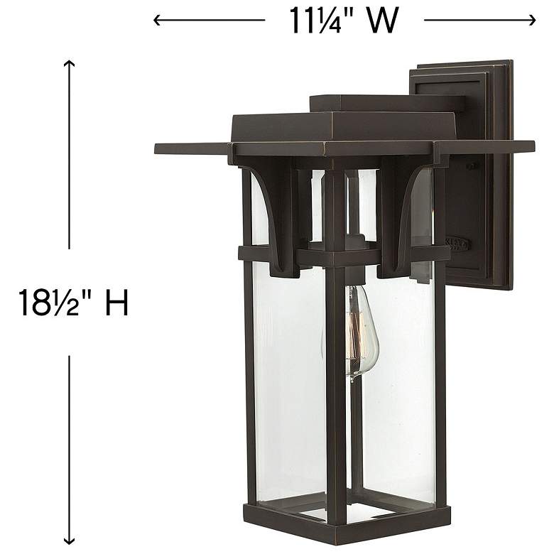 Image 4 Manhattan Bronze 18 1/2" High Clear Glass Outdoor Wall Light more views